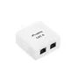 LANBERG OU6-0002-W Caja de tomacorriente RJ-45 2xRJ45 Cat.6 Blanco